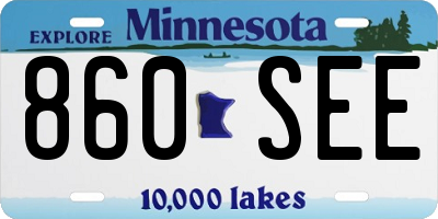 MN license plate 860SEE