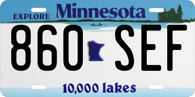 MN license plate 860SEF