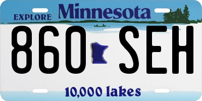 MN license plate 860SEH