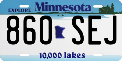MN license plate 860SEJ