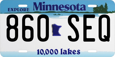 MN license plate 860SEQ