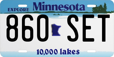 MN license plate 860SET