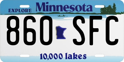 MN license plate 860SFC