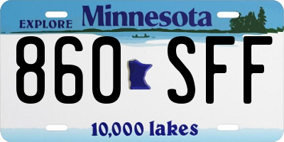 MN license plate 860SFF