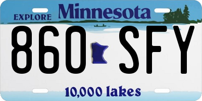 MN license plate 860SFY