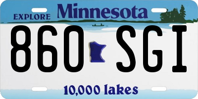 MN license plate 860SGI