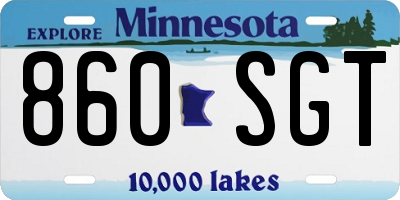 MN license plate 860SGT