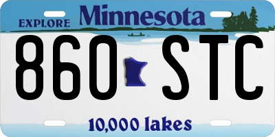 MN license plate 860STC