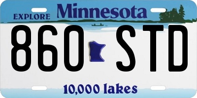 MN license plate 860STD