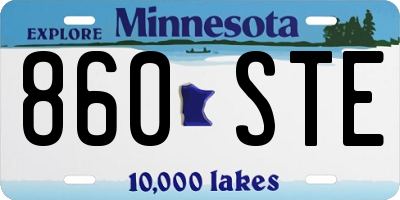 MN license plate 860STE