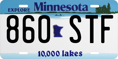 MN license plate 860STF
