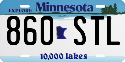 MN license plate 860STL