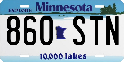 MN license plate 860STN