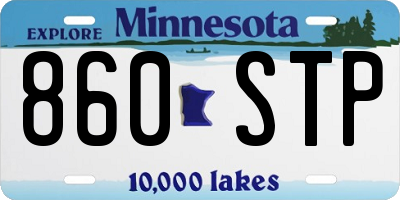MN license plate 860STP
