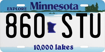 MN license plate 860STU