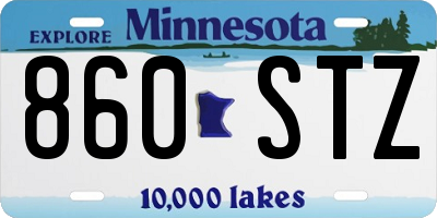 MN license plate 860STZ