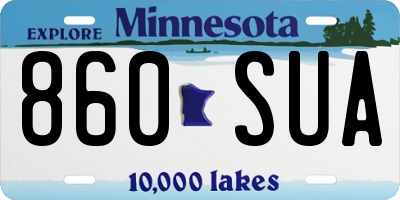 MN license plate 860SUA