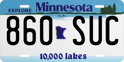 MN license plate 860SUC