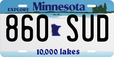 MN license plate 860SUD