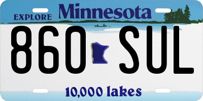 MN license plate 860SUL