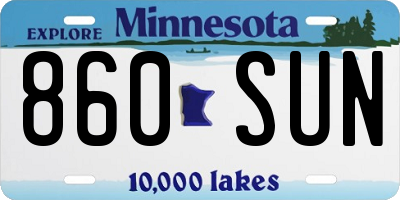 MN license plate 860SUN