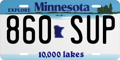MN license plate 860SUP