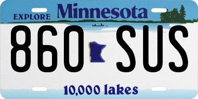 MN license plate 860SUS