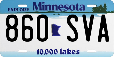 MN license plate 860SVA