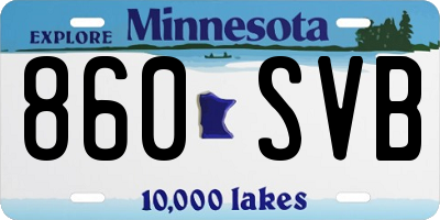 MN license plate 860SVB