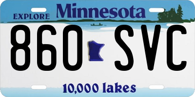 MN license plate 860SVC