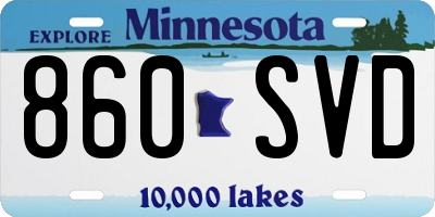 MN license plate 860SVD