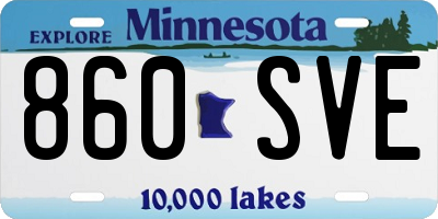 MN license plate 860SVE
