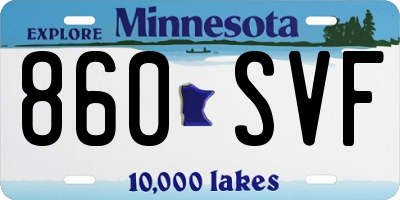 MN license plate 860SVF