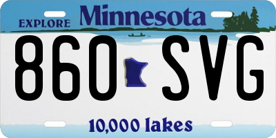 MN license plate 860SVG