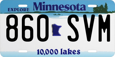 MN license plate 860SVM