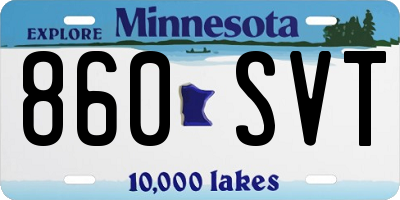MN license plate 860SVT