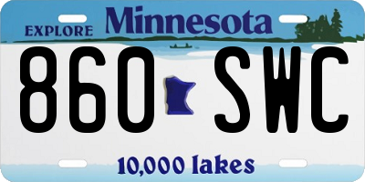 MN license plate 860SWC