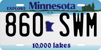 MN license plate 860SWM