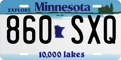 MN license plate 860SXQ