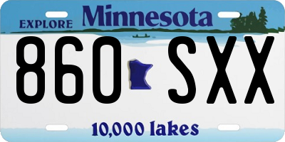 MN license plate 860SXX