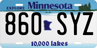MN license plate 860SYZ