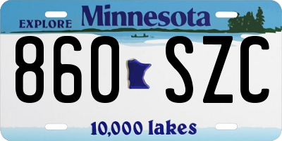 MN license plate 860SZC