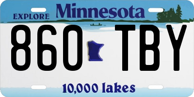 MN license plate 860TBY