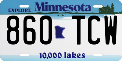 MN license plate 860TCW
