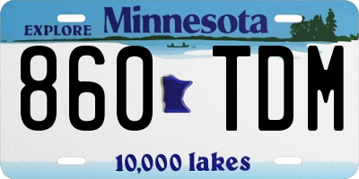 MN license plate 860TDM