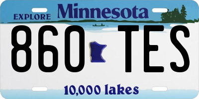 MN license plate 860TES