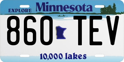 MN license plate 860TEV