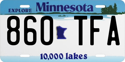 MN license plate 860TFA