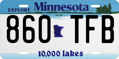 MN license plate 860TFB