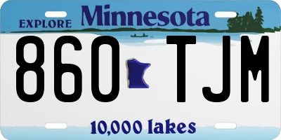 MN license plate 860TJM